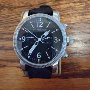 Burberry Endurance Chronograph Quartz Watch, 46mm, Black Dial & Strap, BU7808